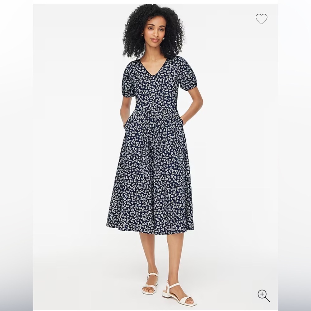 J Crew Printed lace-trim midi dress in Antique Ana by Ivory Floral NEW 2
